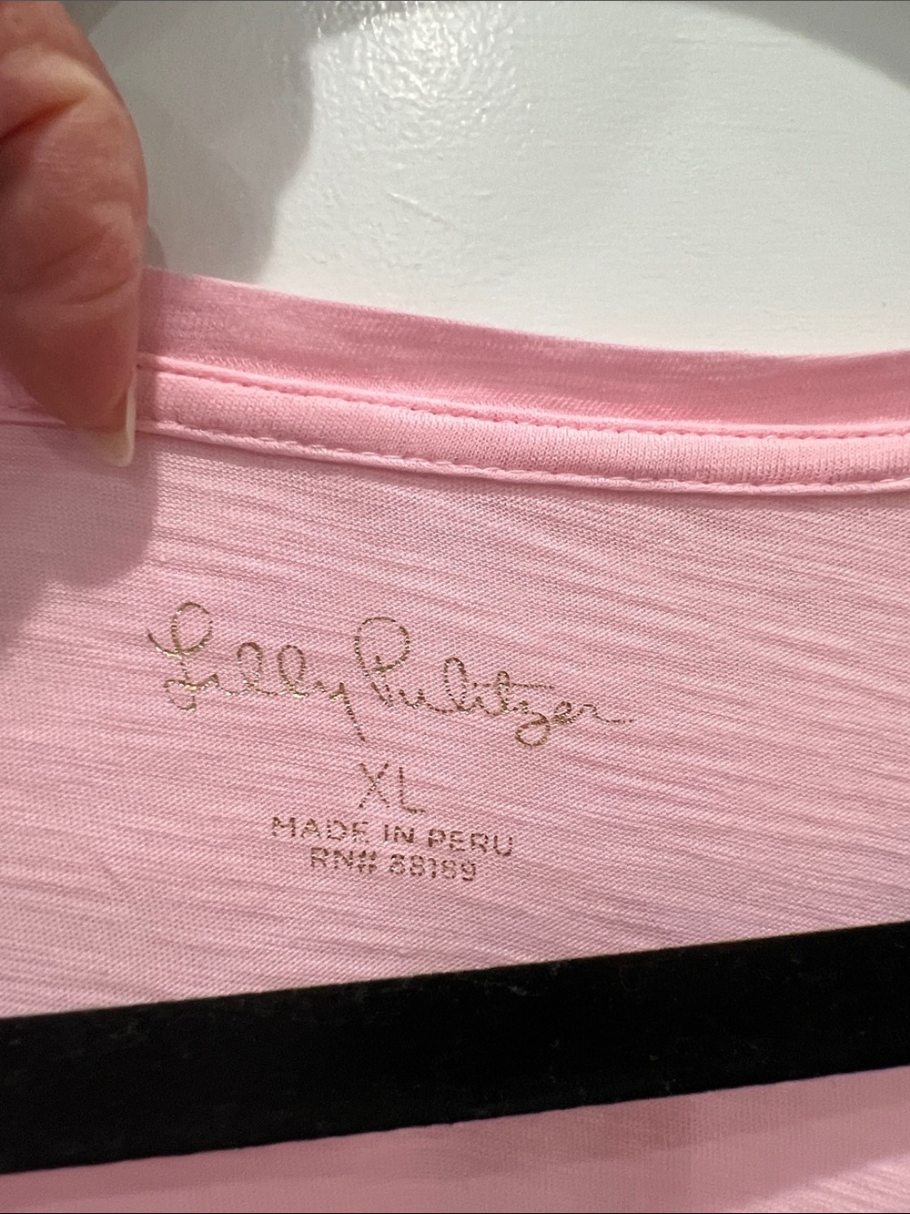 Lilly Pulitzer Pink V-Neck Short Sleeve Tee - Picture 4 of 6